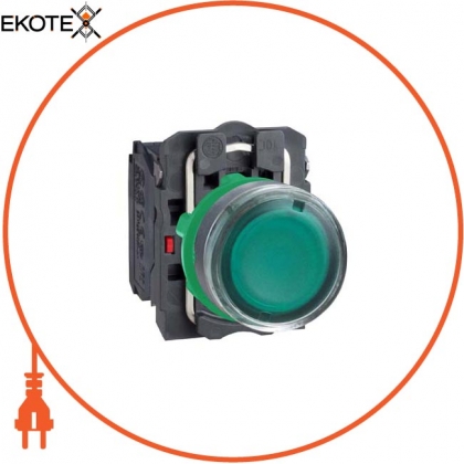 Кнопка 22 мм 110-120В зелена з підсвічуванням, Schneider, XB5AW33G5