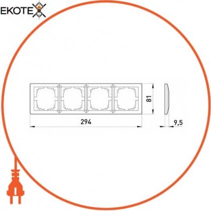 Рамка e.lux.10084L.4.fr.white 4-місцева, "біла", Enext, ins0040057