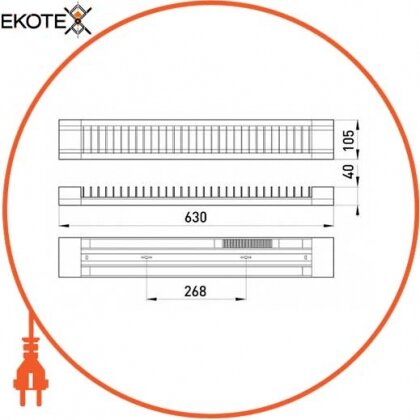 Enext l001066 светильник люминесцентный с электронным балластом e.lum.99003.1.20.grille, 1х20w, с рассеивающей решеткой
