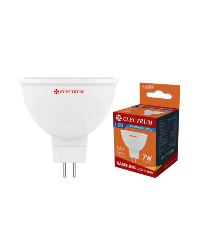 Лампа світлодіодна ELECTRUM MR-16 7W GU5.3 4000K A-LR-0629, Electrum, A-LR-0629