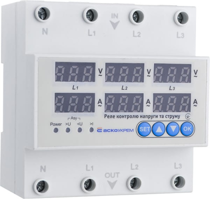 Реле контролю напруги та струму  RKV 4P 63A, АСКО-УКРЕМ, A0010230003