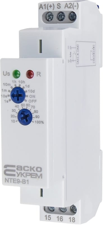 Реле затримки часу на вимкнення NTE9-B1 AC/DC 12-240V, АСКО-УКРЕМ, A0010240003