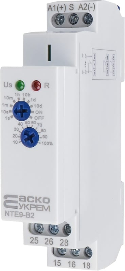 Реле затримки часу на вимкнення  NTE9-B2 AC/DC 12-240V, АСКО-УКРЕМ, A0010240004