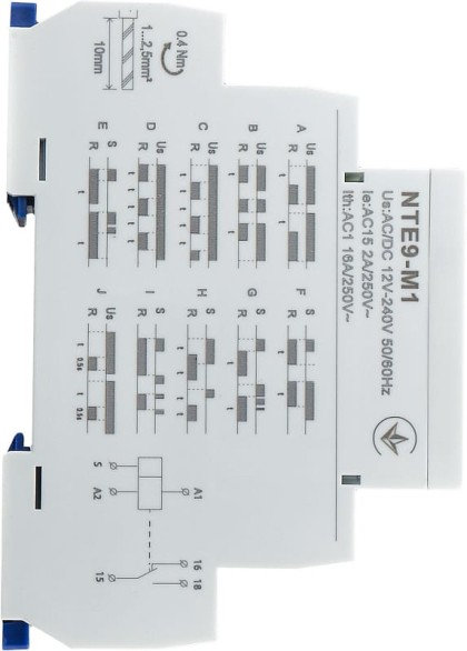 Реле часу багатофункціональне NTE9-M1 AC/DC 12-240V, АСКО-УКРЕМ, A0010240005