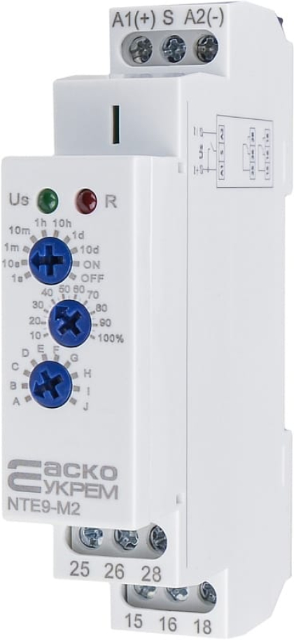Реле часу багатофункціональне NTE9-M2 AC/DC 12-240V, АСКО-УКРЕМ, A0010240006