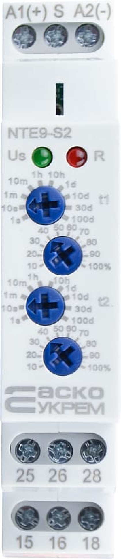 Реле часу асиметричного циклу NTE9-S2 AC/DC 12-240V, АСКО-УКРЕМ, A0010240008
