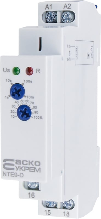 Реле часу затримки вимкнення без джерела живлення NTE9-D AC/DC 12-240V, АСКО-УКРЕМ, A0010240009