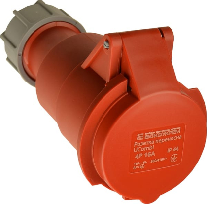 Розетка переносна серії UСombi 4P 16A IP 44, АСКО-УКРЕМ, A0080010123