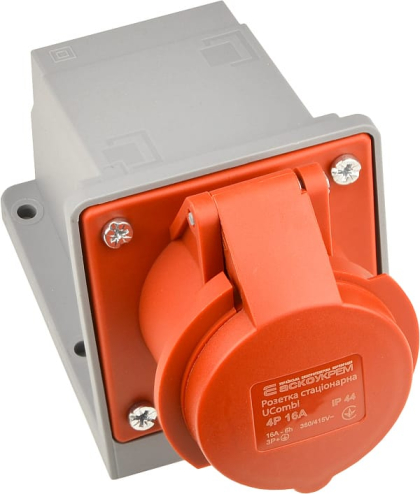 Розетка стаціонарна серії  UСombi 4P 16A IP 44, АСКО-УКРЕМ, A0080010146