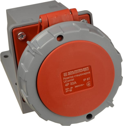 Розетка стаціонарна серії  UСombi 4P  32A IP 67, АСКО-УКРЕМ, A0080010149