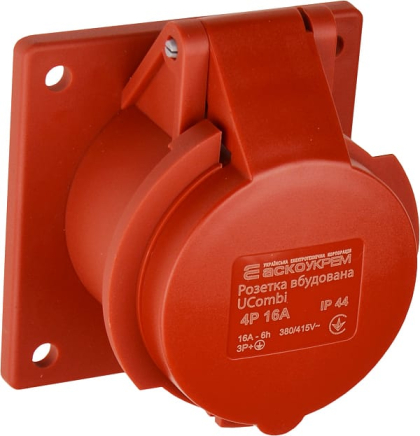 Розетка вбудована серії UCombi 4P 16A IP 44, АСКО-УКРЕМ, A0080010160