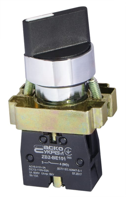 XB2-BD21 Кнопка поворотна 2-поз. Стандартна ручка, АСКО-УКРЕМ, A0140010004