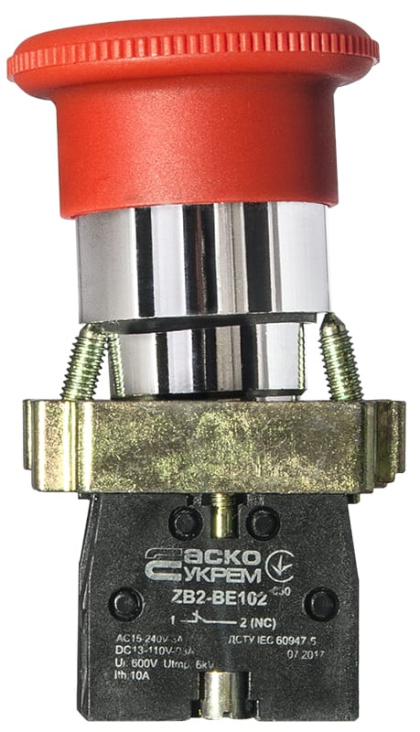 XB2-BS542 Кнопка безпеки.Повернення поворотом. d40mm, АСКО-УКРЕМ, A0140010017