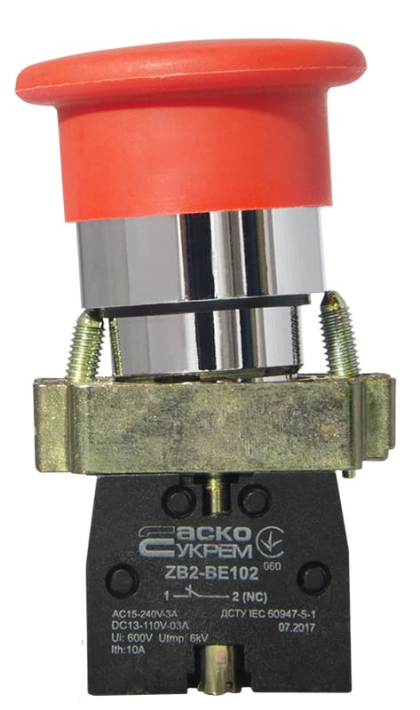 XB2-BC42 Кнопка "грибок" (d 40 мм) "Стоп" червона, АСКО-УКРЕМ, A0140010031