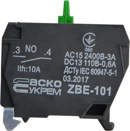 ZBE-101 N/О Контакт до постів  керування XAL-D, АСКО-УКРЕМ, A0140010182