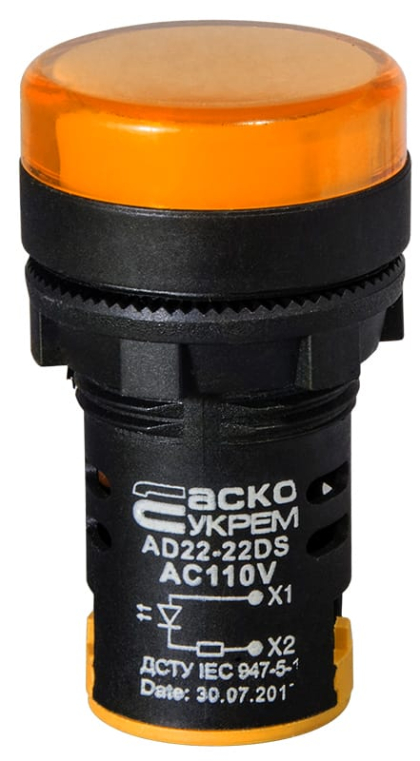 Сигнальна арматура AD22-22DS жовта 110V АC, АСКО-УКРЕМ, A0140030084