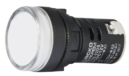 Сигнальна арматура AD22-22DS біла 12V АC/DC, АСКО-УКРЕМ, A0140030160