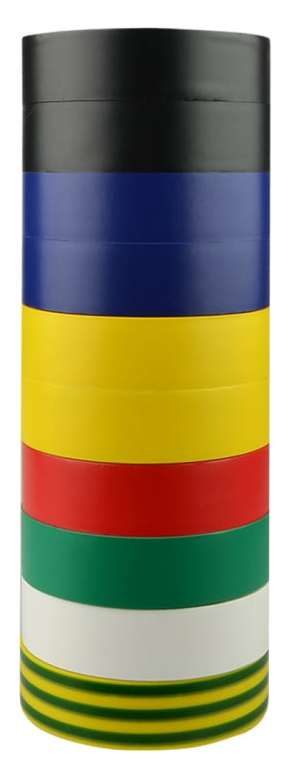 Ізострічка 0,13мм*19мм/20м Набір №3 (2 чорні+2сині+2жовті+1червона+1зелена+1біла+1ж/з), АСКО-УКРЕМ, A0150020023