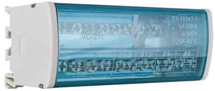 2х11 Нульова шина в корпус VC-211 (2 бруска по 11 отворів), АСКО-УКРЕМ, A0150120023