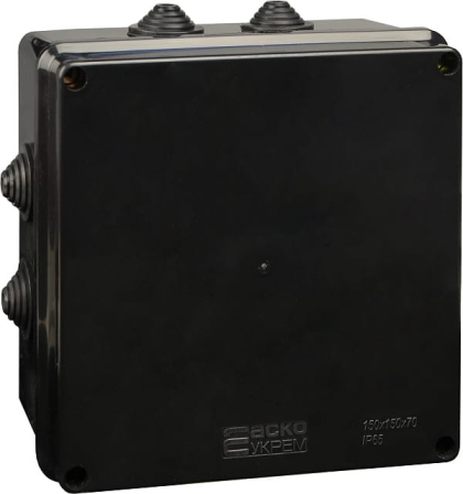 Розподільча  коробка серії UAtmo Jet Black 150*150*70 (уп. 9шт), АСКО-УКРЕМ, A0150170035