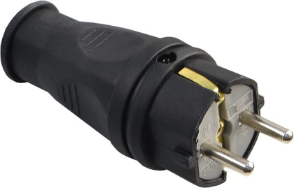 Вилка каучукова стандартна 2Р+PE 16А IP44, АСКО-УКРЕМ, A0250010001