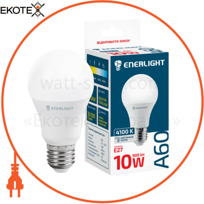 Лампа светодиодная ENERLIGHT A60 10Вт E27 4100K