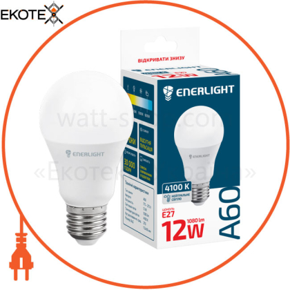 Лампа светодиодная ENERLIGHT A60 12Вт 4100K E27