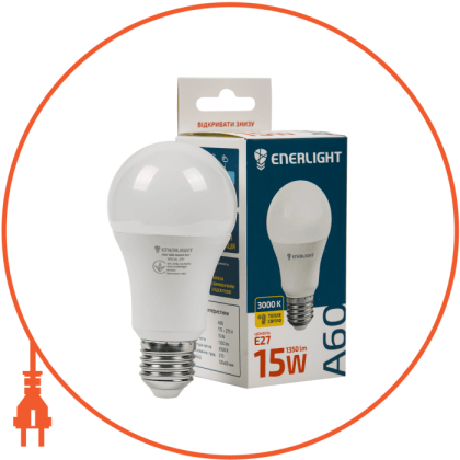 Лампа світлодіодна ENERLIGHT A60 15Вт 3000K E27, Enerlight, A60E2715SMDWFR