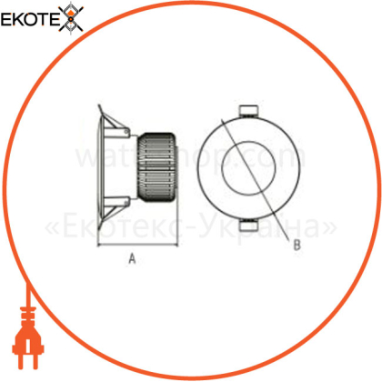 Светильник встроенный LED 24W 7000K 1800Lm 200-265V d-180мм черный кругл./1/40