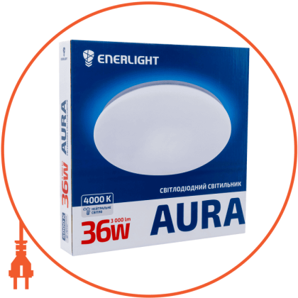 Cвітильник стельовий ENERLIGHT AURA 36Вт 4000К, Enerlight, AURA36SMD80N