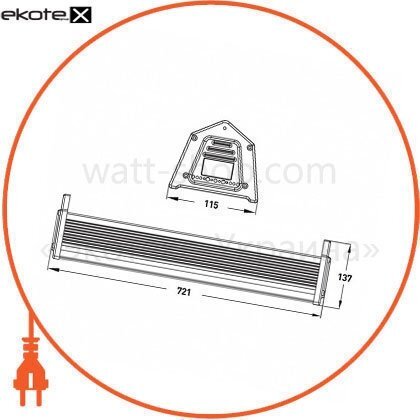 Комплект EUROLAMP LED Світильник лінійний 150W 5000K + кронштейн 2шт., Eurolamp, B2B-LED-LHP-150W+кронштейн