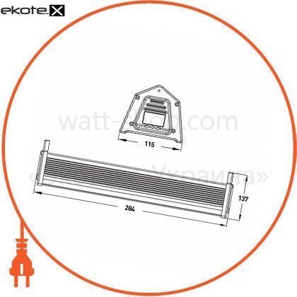 Комплект EUROLAMP LED Світильник лінійний 50W 5000K + кронштейн 2шт., Eurolamp, B2B-LED-LHP-50W+кронштейн