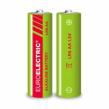 EUROELECTRIC Батарейка лужна AA LR6 1,5V блістер 2шт, Euroelectric, BL-AA-EE(2)