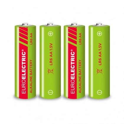 EUROELECTRIC Батарейка лужна AA LR6 1,5V блістер 4шт, Euroelectric, BL-AA-EE(4)