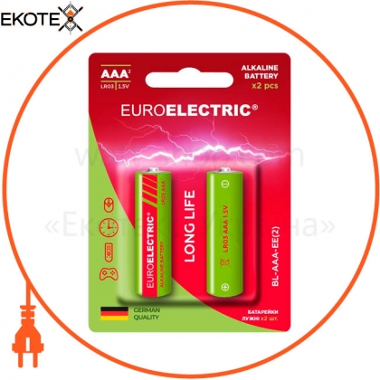 EUROELECTRIC Батарейка щелочная AAA LR03 1,5V blister 2шт (240)
