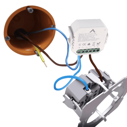 Реле для скритного монтажу WiFi Connect 10А, Maxus, Brio-W-Connect10