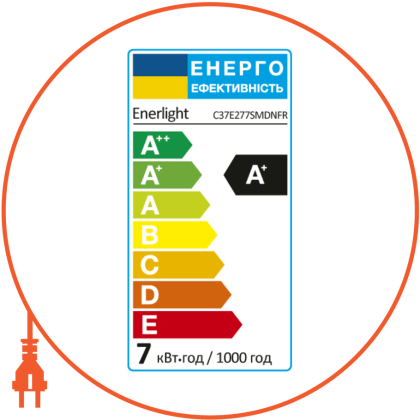 Лампа світлодіодна ENERLIGHT С37 7Вт 4100K E27, Enerlight, C37E277SMDNFR