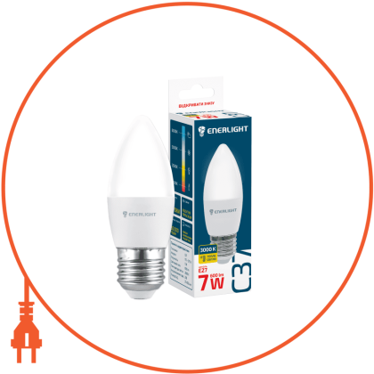 Лампа світлодіодна ENERLIGHT С37 7Вт 3000K E27, Enerlight, C37E277SMDWFR