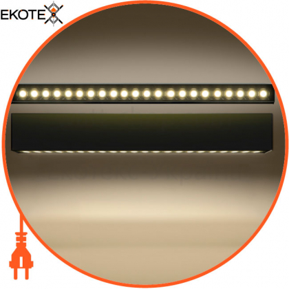 LED-світильник лінійний, колір корпусу - чорний, 36 W 4320 Lm, 4000K, підвісний, серія Cat's Eye, Ledlife, LDU-1200-N-B-S-CE