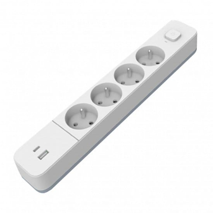EUROELECTRIC Мережевий фільтр-подовжувач Х4, 10А, 2М з USB, Type-C+Type-А, Euroelectric, EE-104USB/C-2M