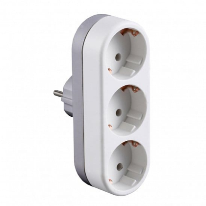 EUROELECTRIC Мережевий трійник із заземленням X3, 16A, Euroelectric, EE-3-16A