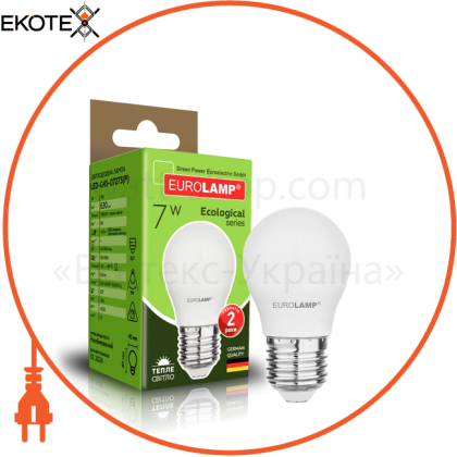 EUROLAMP LED Лампа ECO серия "P" G45 7W E27 3000K (100)