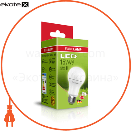 LED Лампа EUROLAMP ЕКО серія "D" А60 15W E27 3000K, Eurolamp, LED-A60-15272(D)