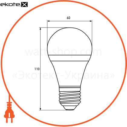 LED Лампа EUROLAMP ЕКО серія "D" А60 15W E27 4000K, Eurolamp, LED-A60-15274(D)