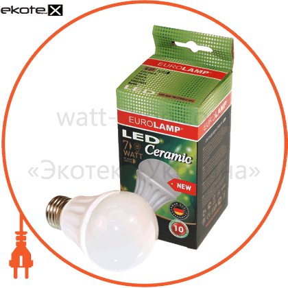 Eurolamp LED-A60-7W/4100(ceram) led лампа a60 7w e27 4100к eurolamp