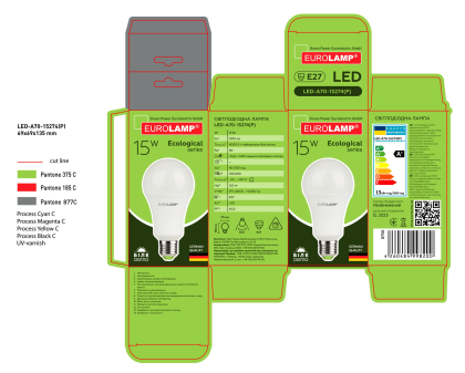 LED Лампа EUROLAMP А70-15W-E27-4000K, Eurolamp, LED-A70-15274(P)
