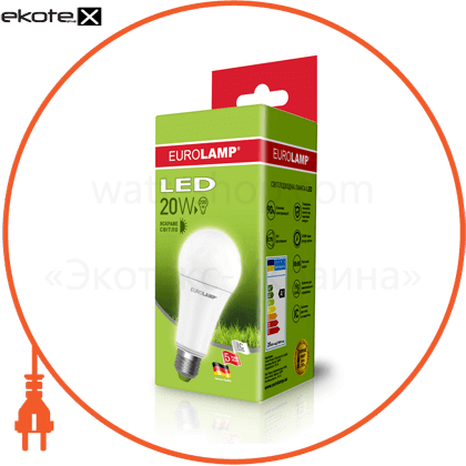 LED Лампа EUROLAMP ЕКО серія "D" А70 20W E27 4000K, Eurolamp, LED-A70-20274(D)