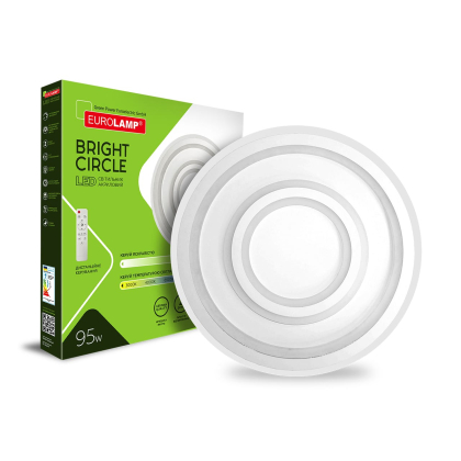 LED Світильник з пультом керування Bright Circle 95W-3000-6500K EUROLAMP, Eurolamp, LED-ALR-95W-T30