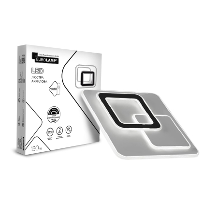 EUROLAMP LED Люстра світлодіодна акрилова квадратна A63 130W 3000-6500K, Eurolamp, LED-ALS-130-A63