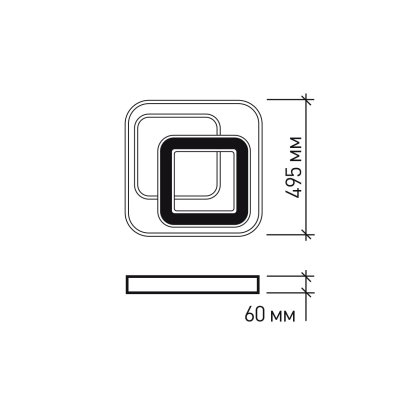 EUROLAMP LED Люстра світлодіодна акрилова квадратна A63 130W 3000-6500K, Eurolamp, LED-ALS-130-A63